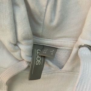 White ASOS cropped hoodie